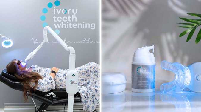 Professional teeth whitening at Ivory Teeth Whitening clinic in Edmonton